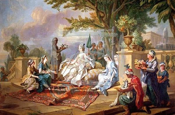 Charles-Amedee-Philippe van Loo Sultana Served by her Eunuchs oil painting image